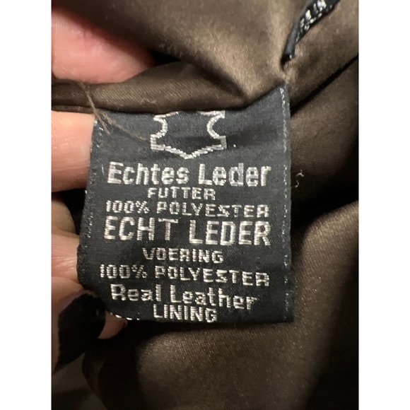 Vintage Leather King Motorcycle Jacket Brown Leather Bomber Biker Coat XL - Picture 11 of 12